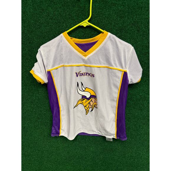 Youth Minnesota Vikings NFL Reversible Purple & White Flag Football Jersey Sz L - Picture 3 of 5